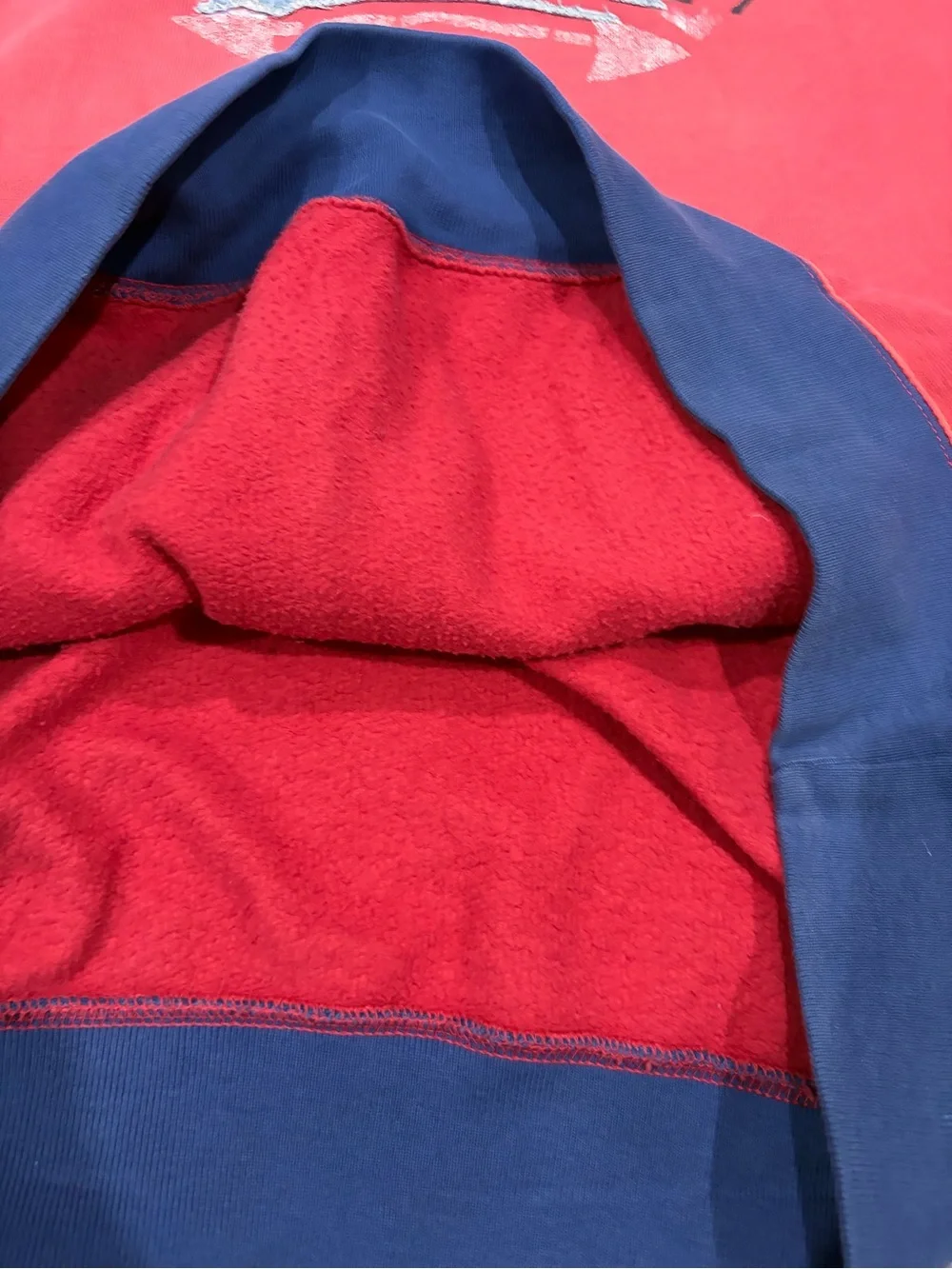 Ralph Lauren Red Hoodie with Navy Bandana Accents